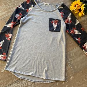 12PM by Mon Ami long sleeve top with pocket